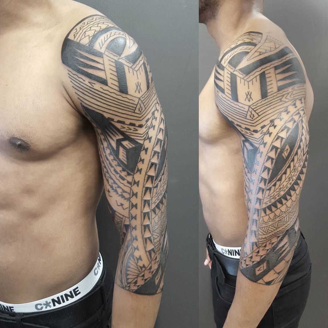 Polynesian half sleeve by Felipe Soares at Inked NYC  rtattoos