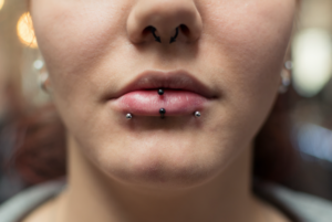 lip piercing