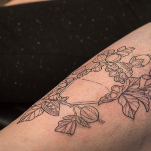 black and white jewell tattoo