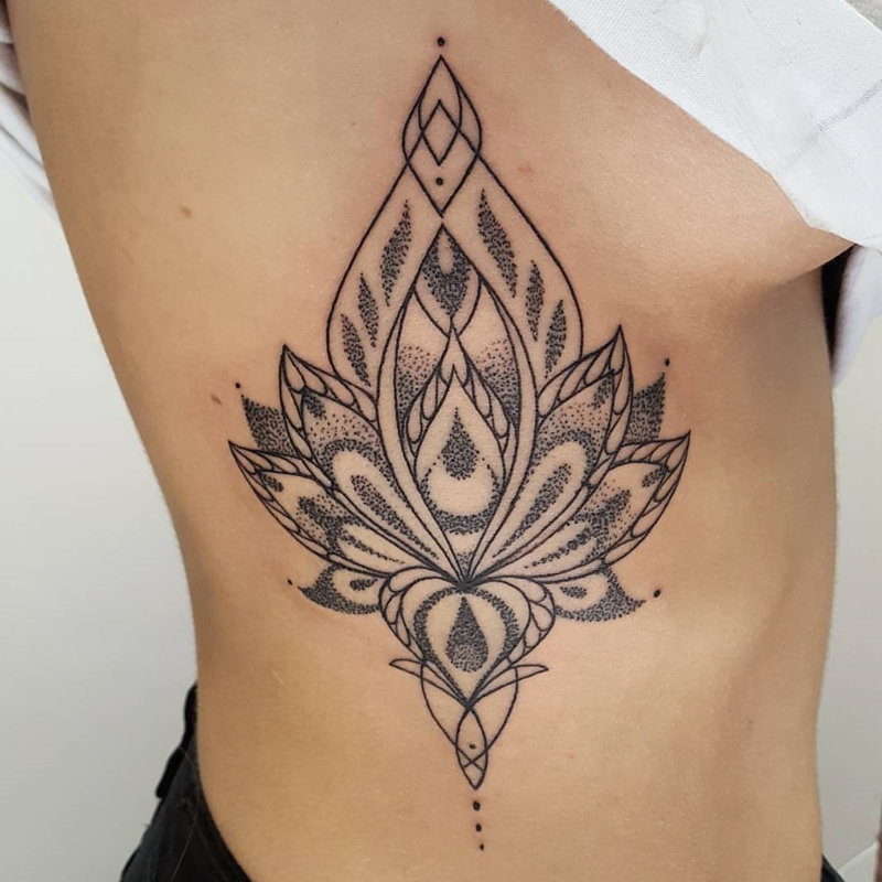Need suggestion! Does the mandala placement under lotus tattoo look odd?  Should I fill in the gaps after my lotus tattoo? : r/TattooDesigns