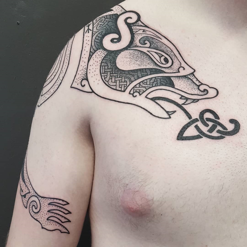 Full Celtic Knotwork Tattoo for Calf Design – LuckyFishArt