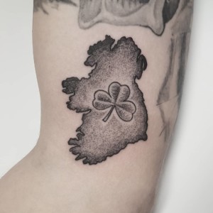 ireland black and white tattoo
